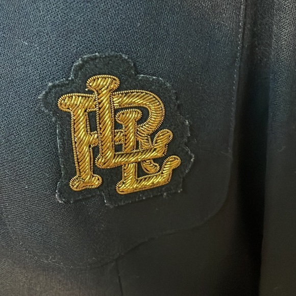 Ralph Lauren Vintage Navy Gold Oversized Blazer 10 and trousers Suit - Picture 2 of 11